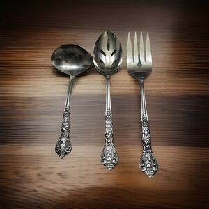 VTG VERSAILLES MSI JAPAN Stainless Flatware Ladle Pierced Spoon Serving Fork